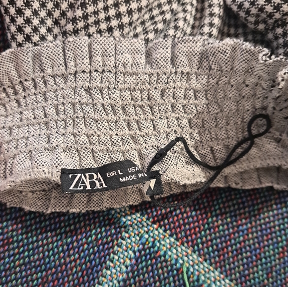 🌈ZARA GINGHAM PUFF SLEEVE TOP-L - Picture 3 of 5